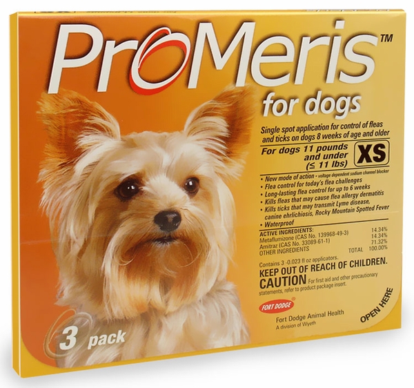 ProMeris for Dogs - under 11 lbs - 3 tubes - $28.30 | Flea & Tick | ProMeris | Advantage vs